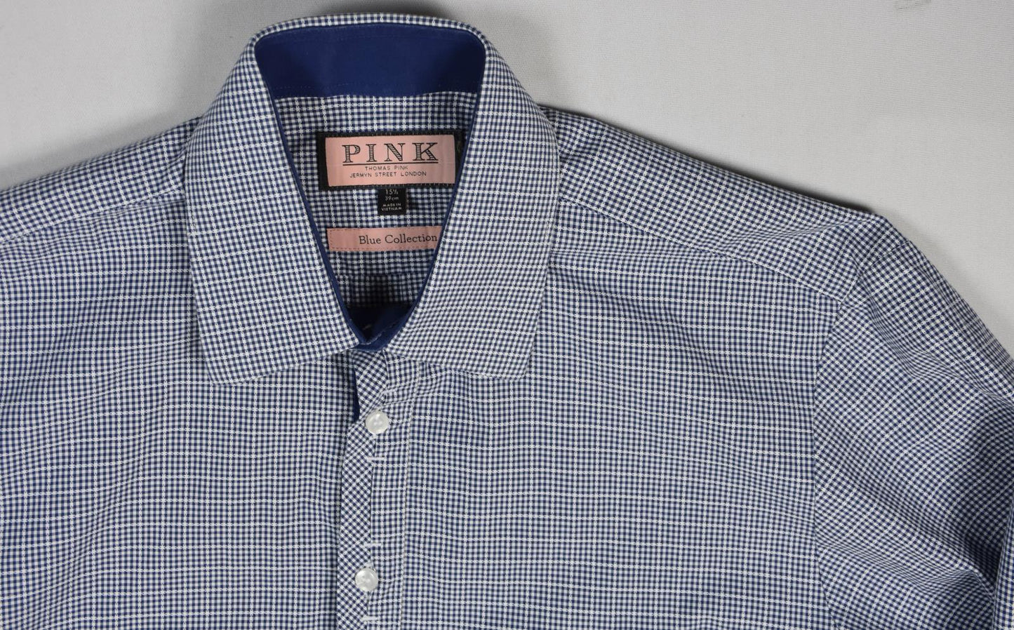 Thomas Pink Men's Blue Collection Formal Luxury Dress Shirt Size 15.5 Mint