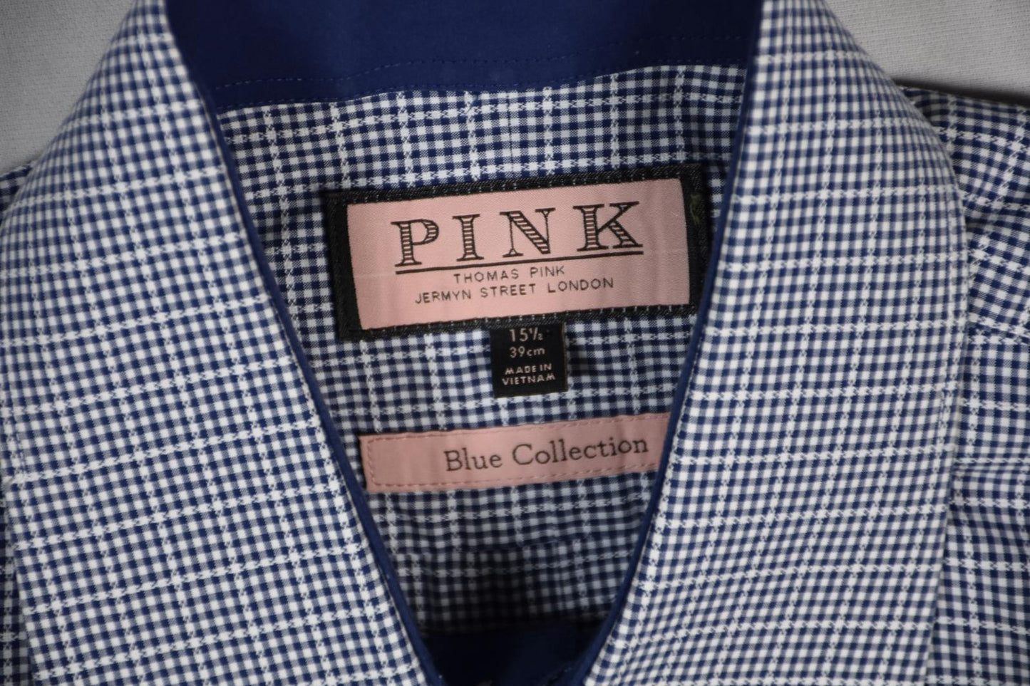 Thomas Pink Men's Blue Collection Formal Luxury Dress Shirt Size 15.5 Mint