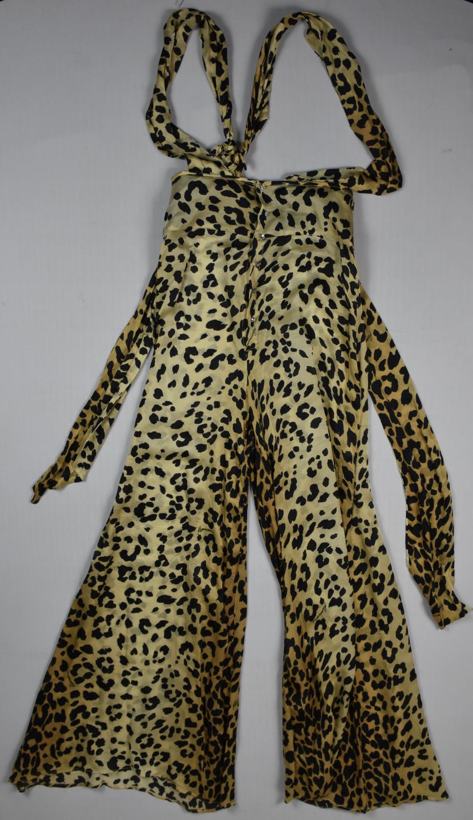 Rosamosario La Mia Felina Passione Women's Leopard Print Silk Jumpsuit XS Mint