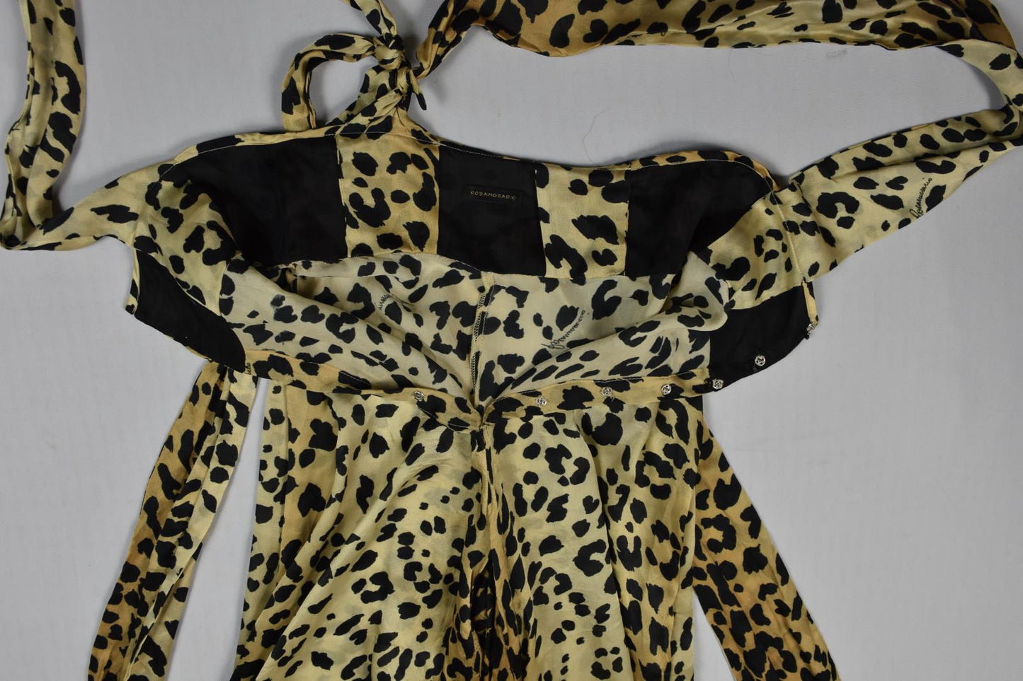 Rosamosario La Mia Felina Passione Women's Leopard Print Silk Jumpsuit XS Mint