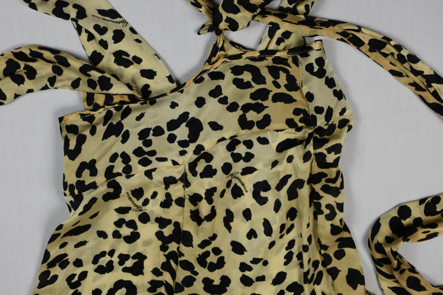 Rosamosario La Mia Felina Passione Women's Leopard Print Silk Jumpsuit XS Mint