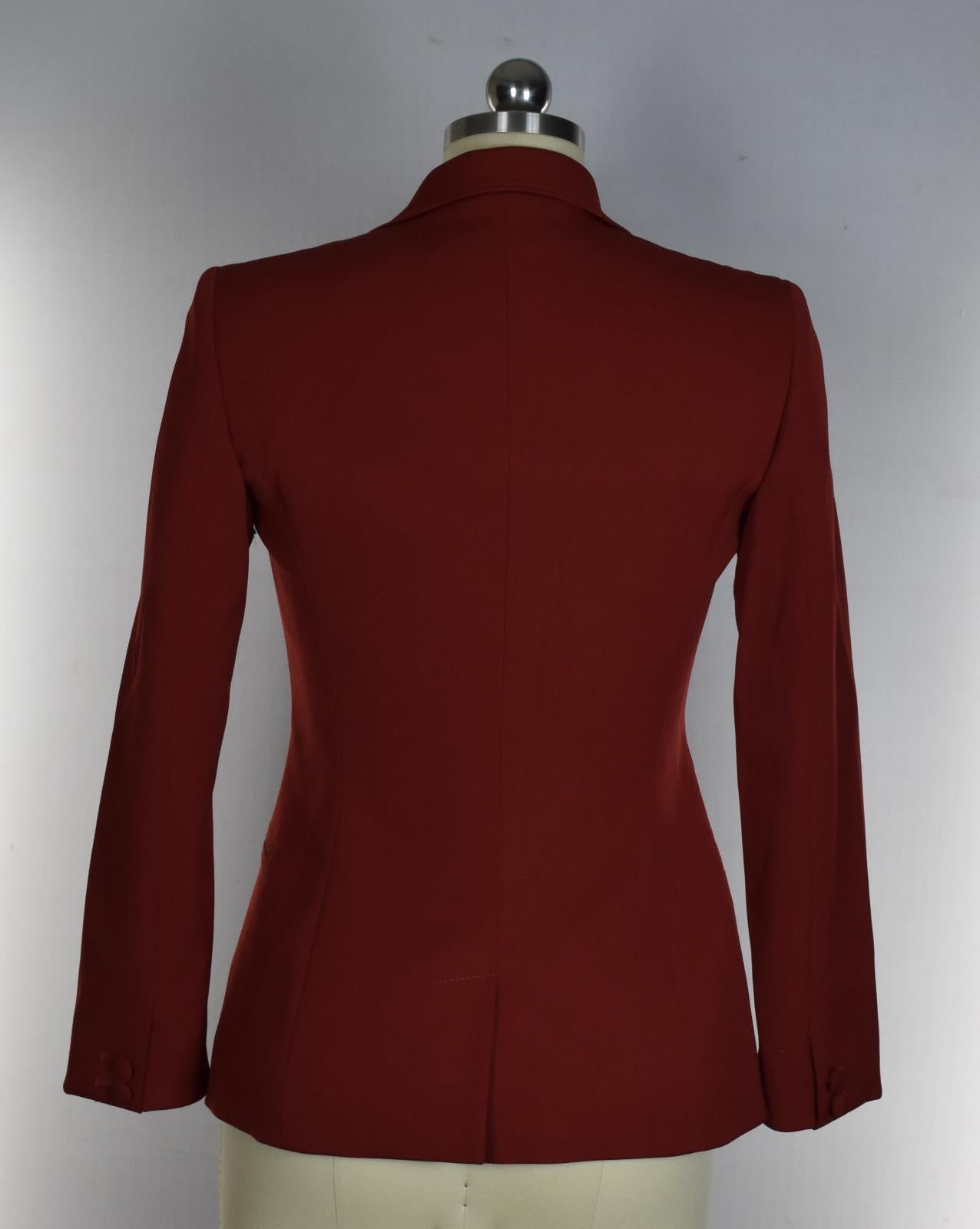 OSCAR DE LA RENTA Women's Suit Jacket Red Wool Blend Size 0   $2790   17FN520SWG