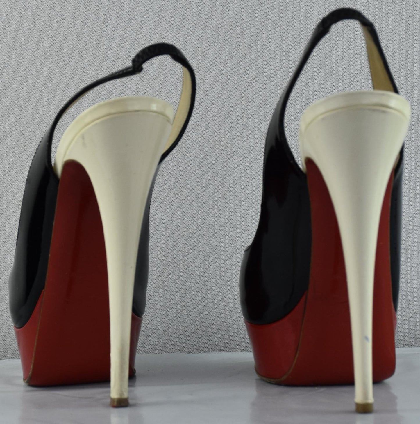 Christian Louboutin Patent Leather Slingback Lady Peep Toe Sandals Shoe 36- 6 US