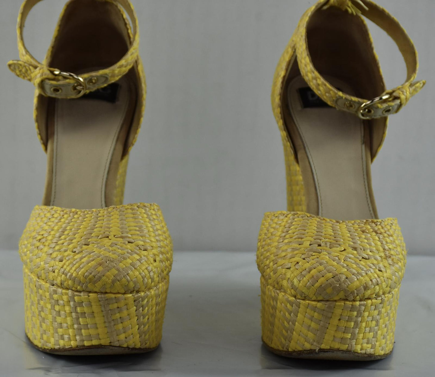 D&G Dolce Gabbana Runway WEDGE Platform Pumps Heels Shoes Size 35.5 = 5.5