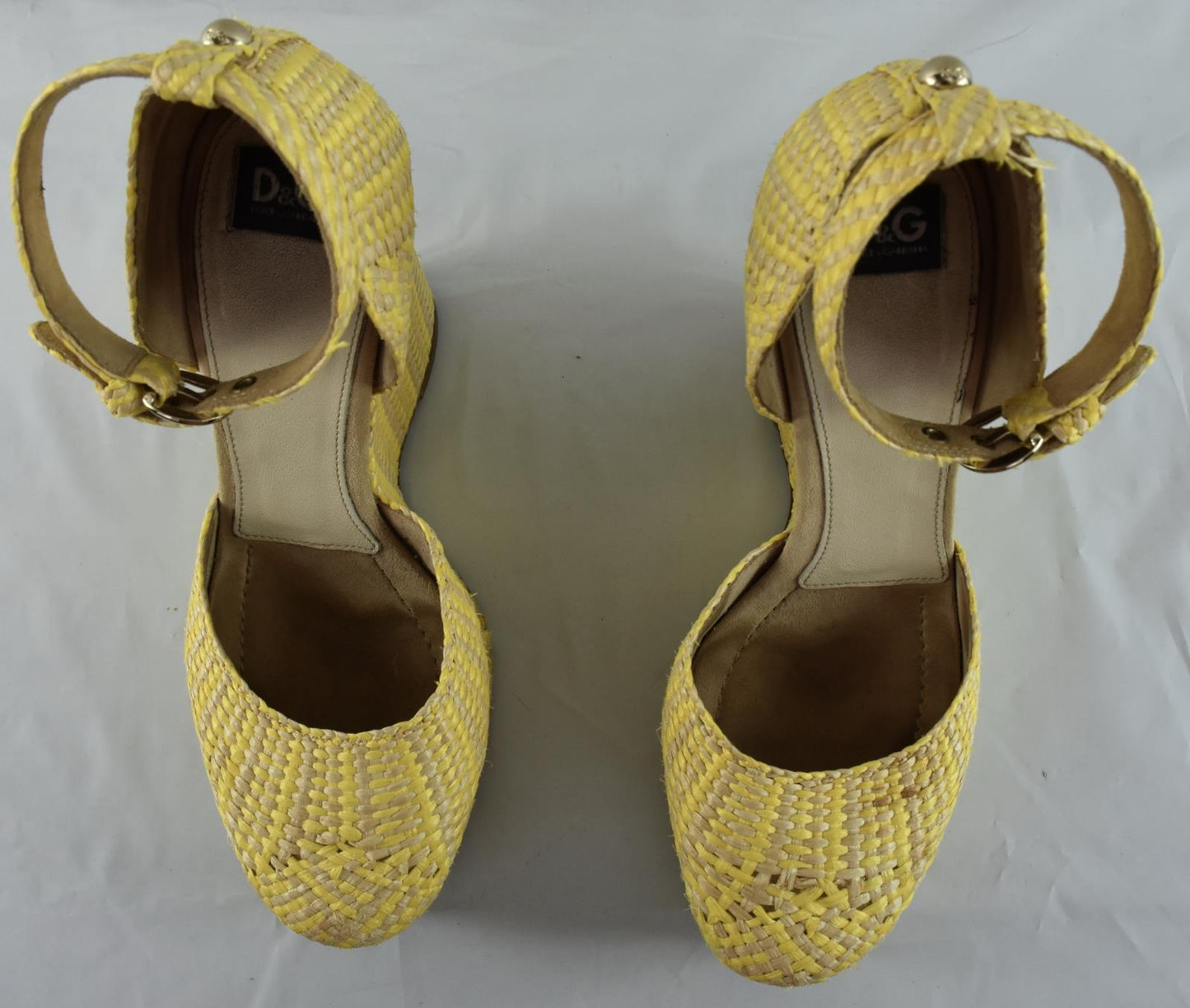 D&G Dolce Gabbana Runway WEDGE Platform Pumps Heels Shoes Size 35.5 = 5.5