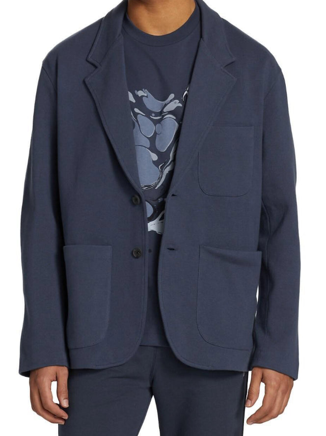 Z Zegna Mens S Navy Cardigan Jersey Sweater Jacket Blazer Cotton New $795