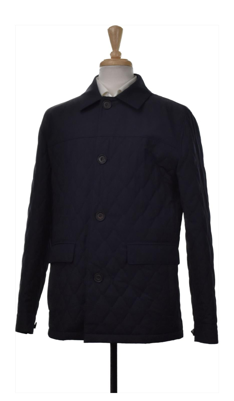 CORNELIANI Men's Diamond Quilted Jacket Navy Coat Size 50 - L - 40 US NEW $995