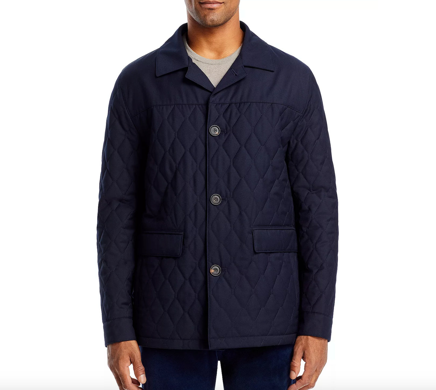 CORNELIANI Men's Diamond Quilted Jacket Navy Coat Size 50 - L - 40 US NEW $995