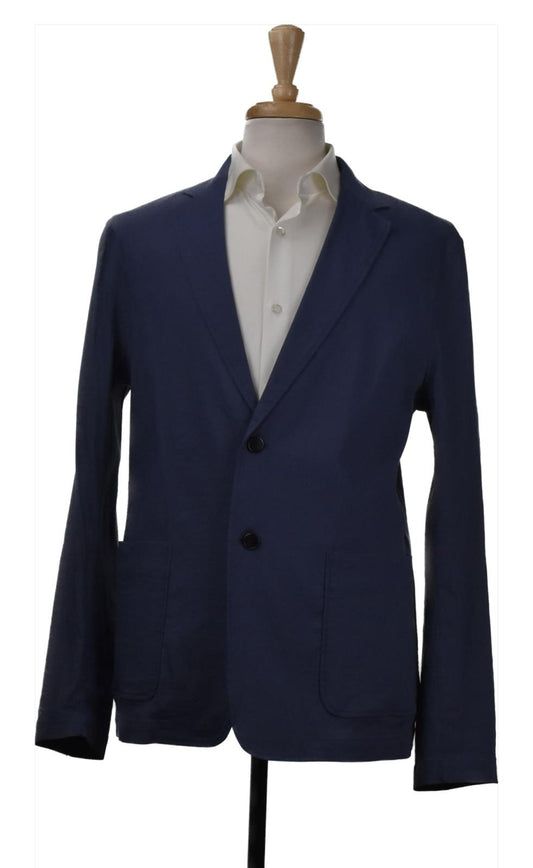 Theory Mens Linen Blend Slim Blazer Blue Clinton Eco Crunch Stretch 44R New $445
