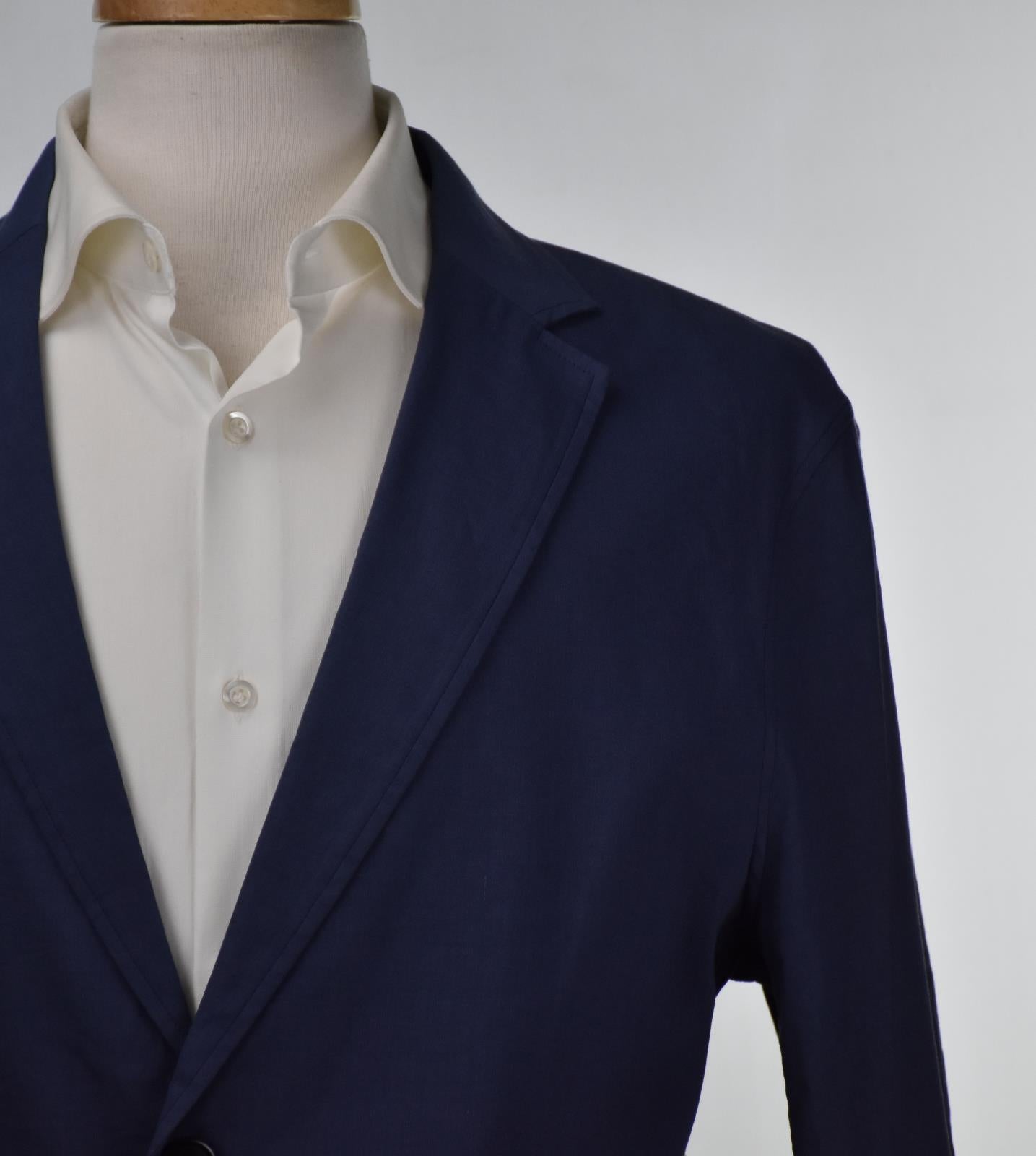 Theory Mens Linen Blend Slim Blazer Blue Clinton Eco Crunch Stretch 44R New $445