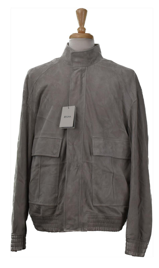 Z ZEGNA Men's Suede Leather Jacket Size XL New $1995  122VZ082-ZZ930-N03