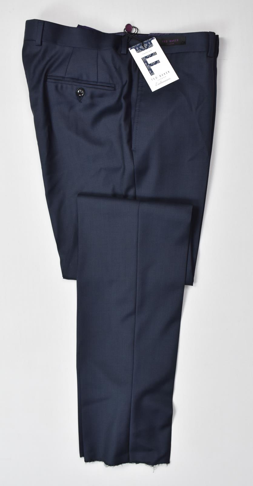 Ted Baker Men's Roger Wool Navy Woven Slim Suit Size 44 L New $800