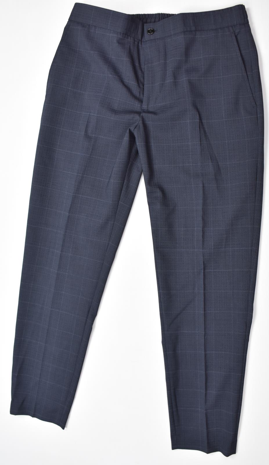 THEORY Mayer Drawstring Air Grid Perforated Plaid Slim Trousers Pants 32 New