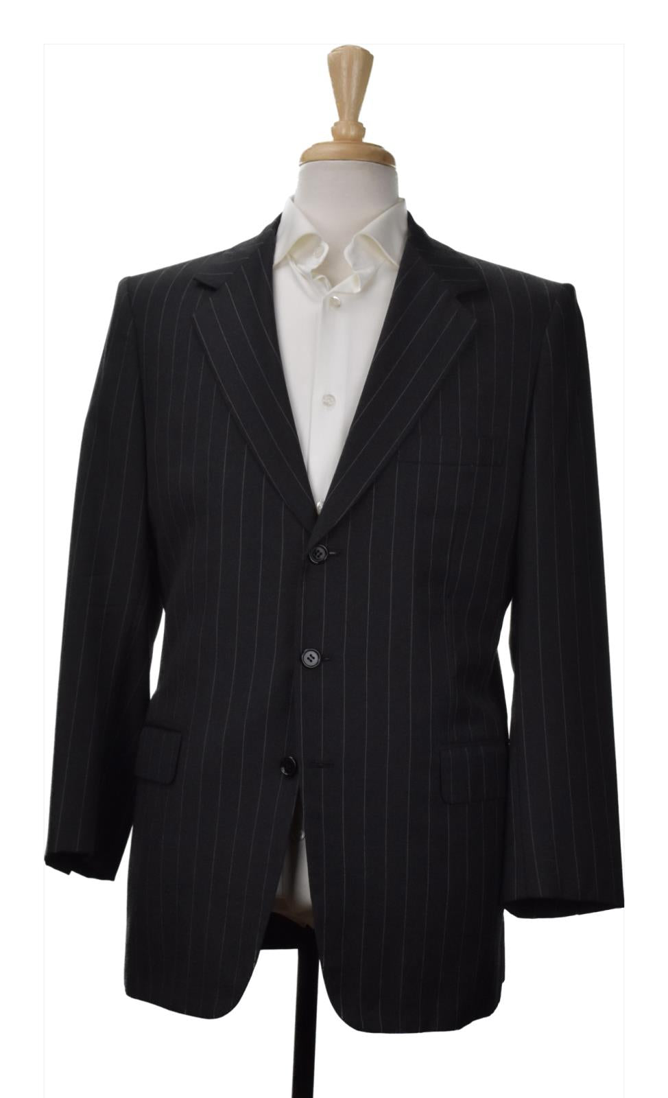 Brioni Men's Traiano Gray Stripe 3-BTN Wool Suit Size 40 R Mint Tailored