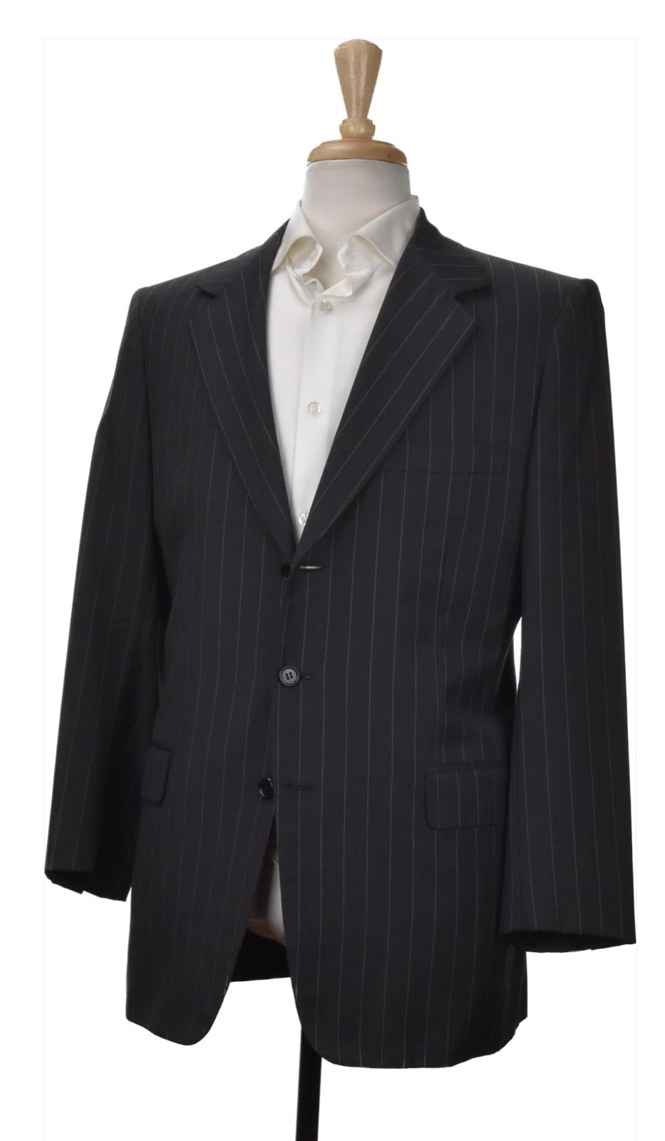 Brioni Men's Traiano Gray Stripe 3-BTN Wool Suit Size 40 R Mint Tailored