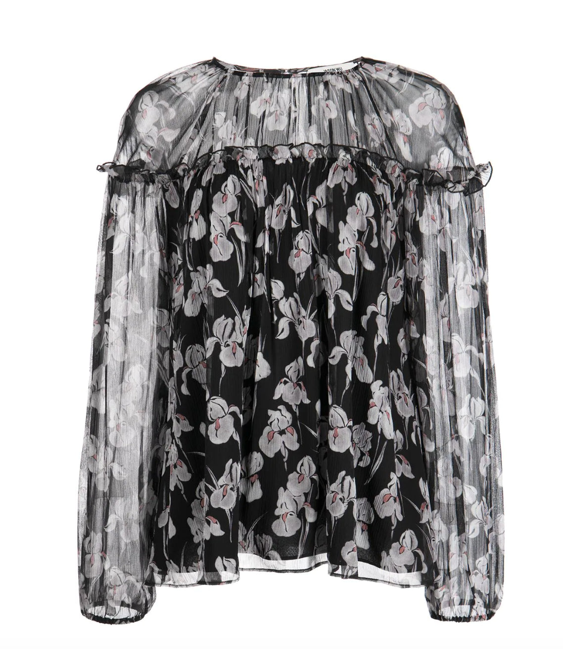 Jason Wu Floral-Print Chiffon Top Shirt Blouse Size 6 New $395