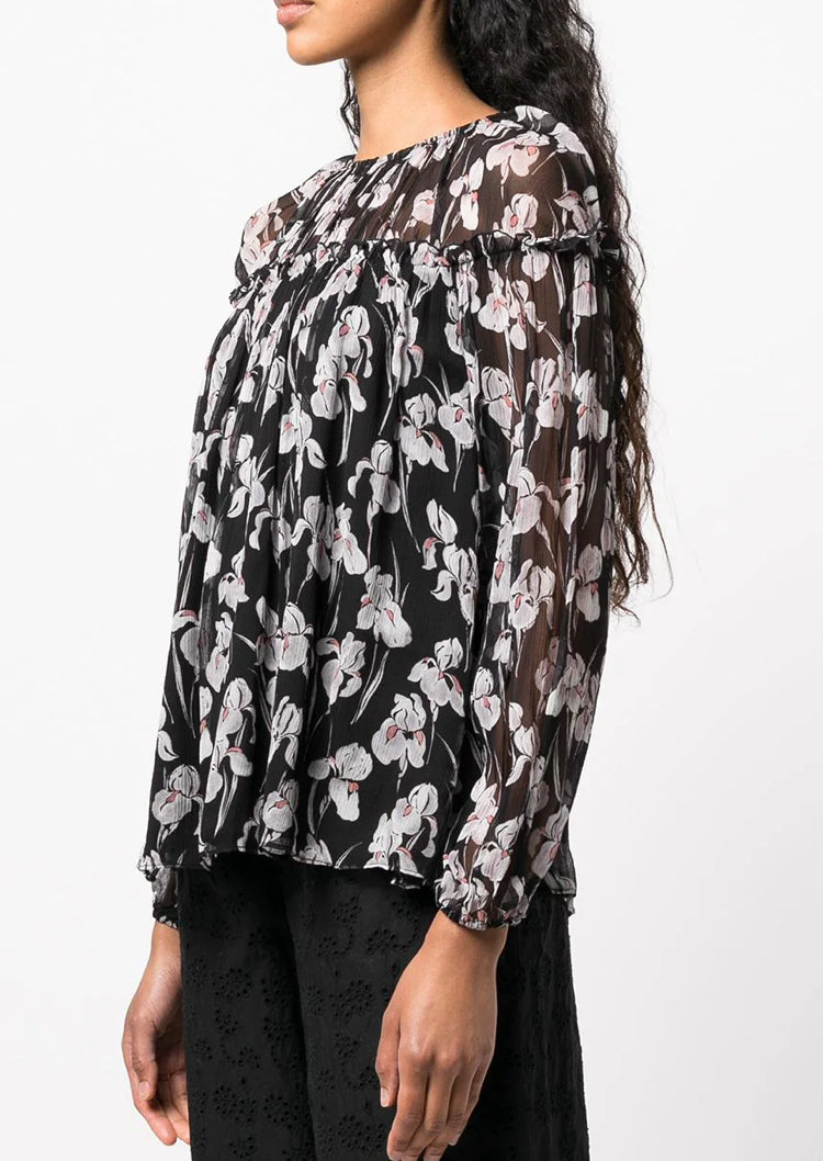 Jason Wu Floral-Print Chiffon Top Shirt Blouse Size 6 New $395