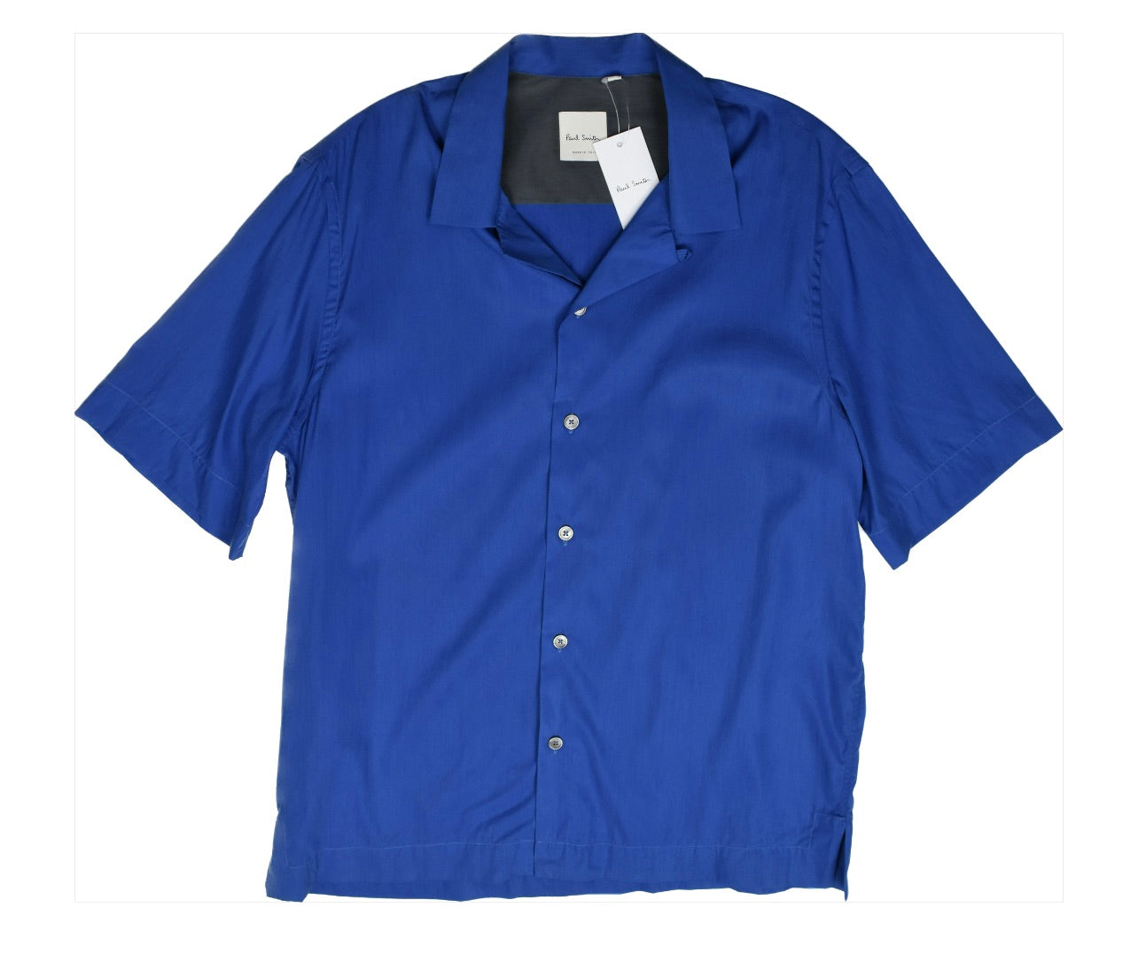 Paul Smith Mens Bright Blue Camp Shirt Soho Fit Size L NEW $325