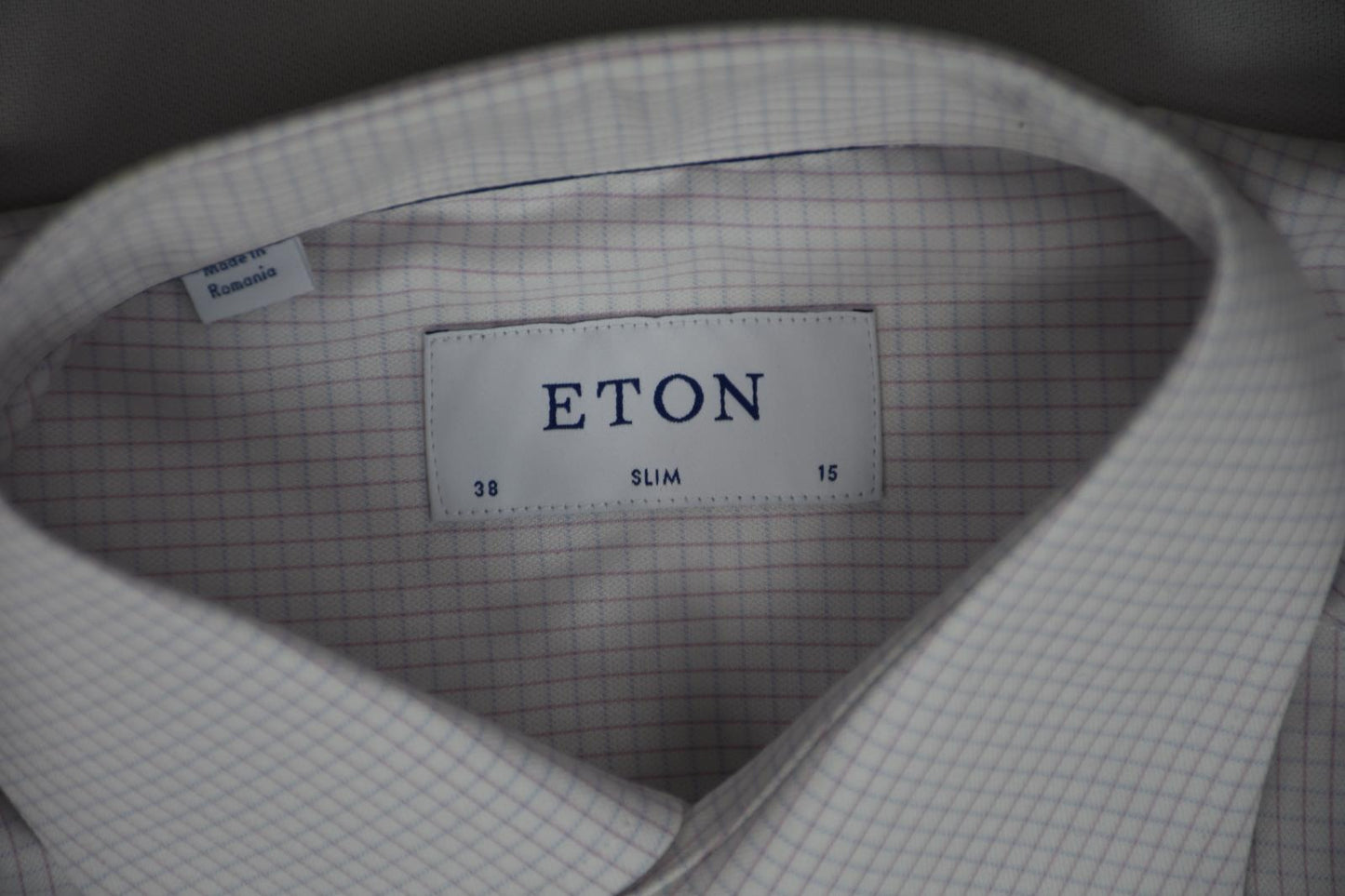 ETON SHIRT Mens Slim Pink Red Check Cotton Size 15 - 38 New $260