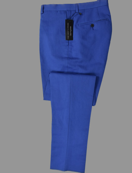 The Mens Store Royal Blue Cotton Linen Pants 34 New $178