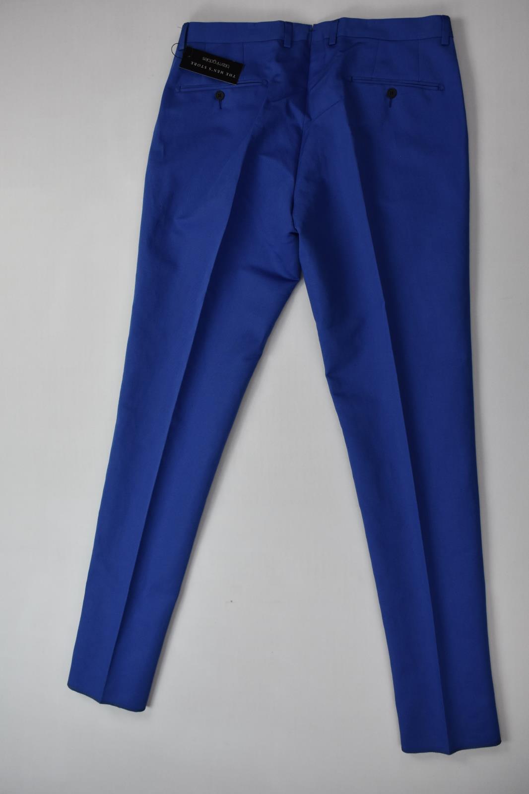 The Mens Store Royal Blue Cotton Linen Pants 34 New $178
