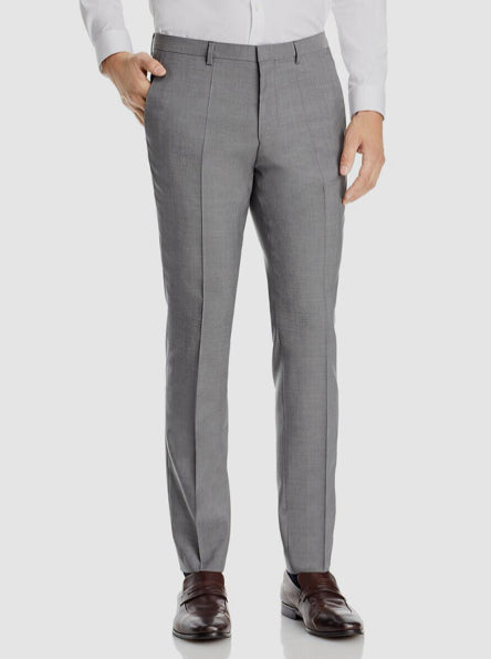 HUGO Boss Mens Light Gray Hesten Wool Extra Slim Fit Suit Pants Size 34 New $198