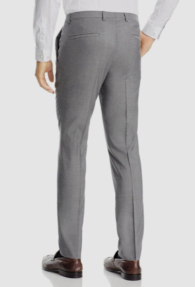 HUGO Boss Mens Light Gray Hesten Wool Extra Slim Fit Suit Pants Size 34 New $198