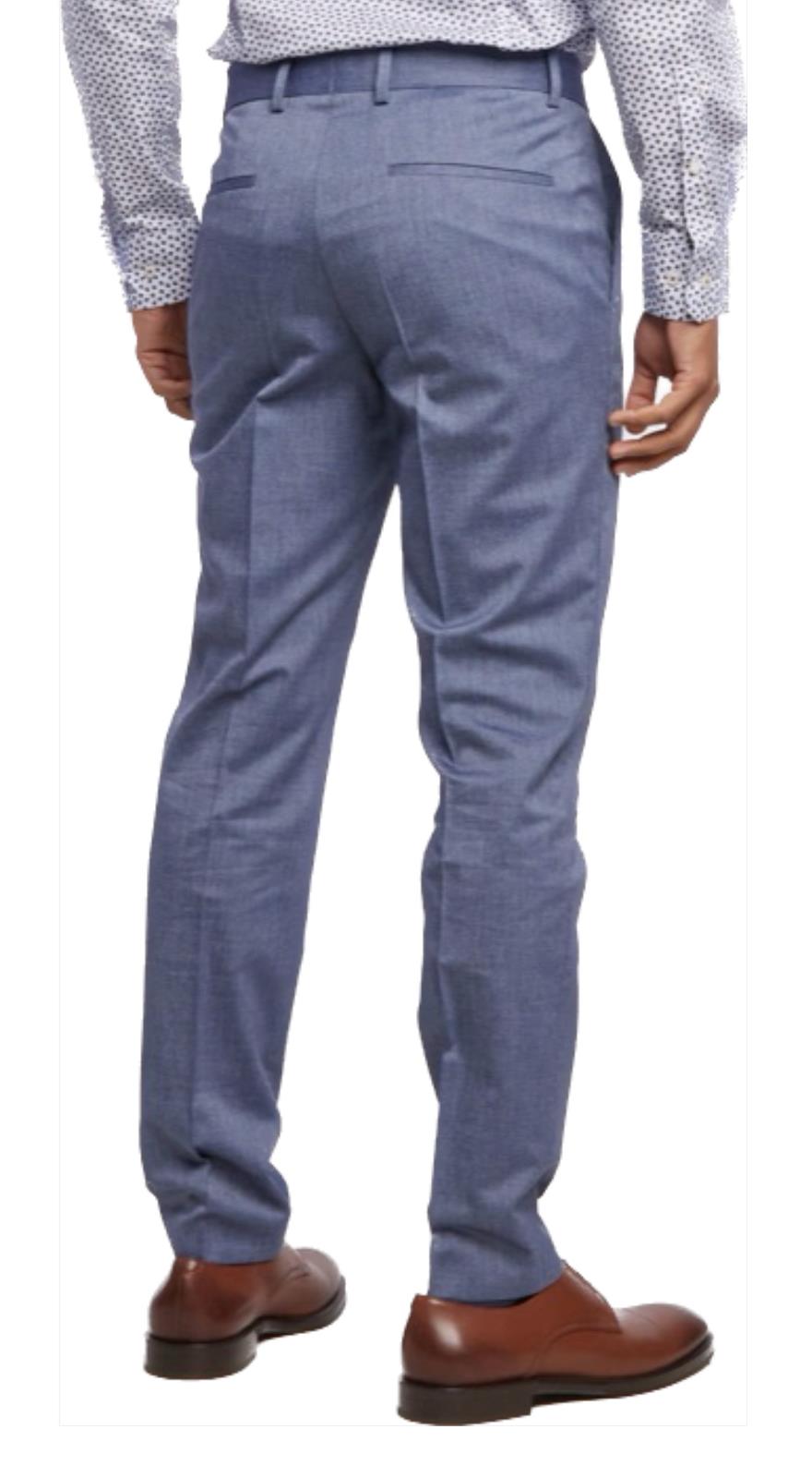 HUGO Boss Men's Slim Blue H-Genlus-MM-222 Wool Blend Suit Pants Size 36 New $198