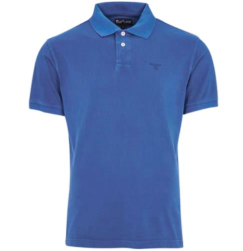 Barbour Men's Marine Blue Washed Sports Polo Shirt Men's Size S New