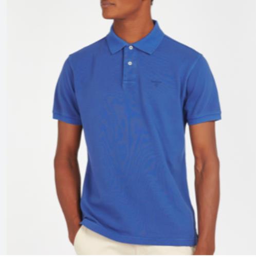 Barbour Men's Marine Blue Washed Sports Polo Shirt Men's Size S New