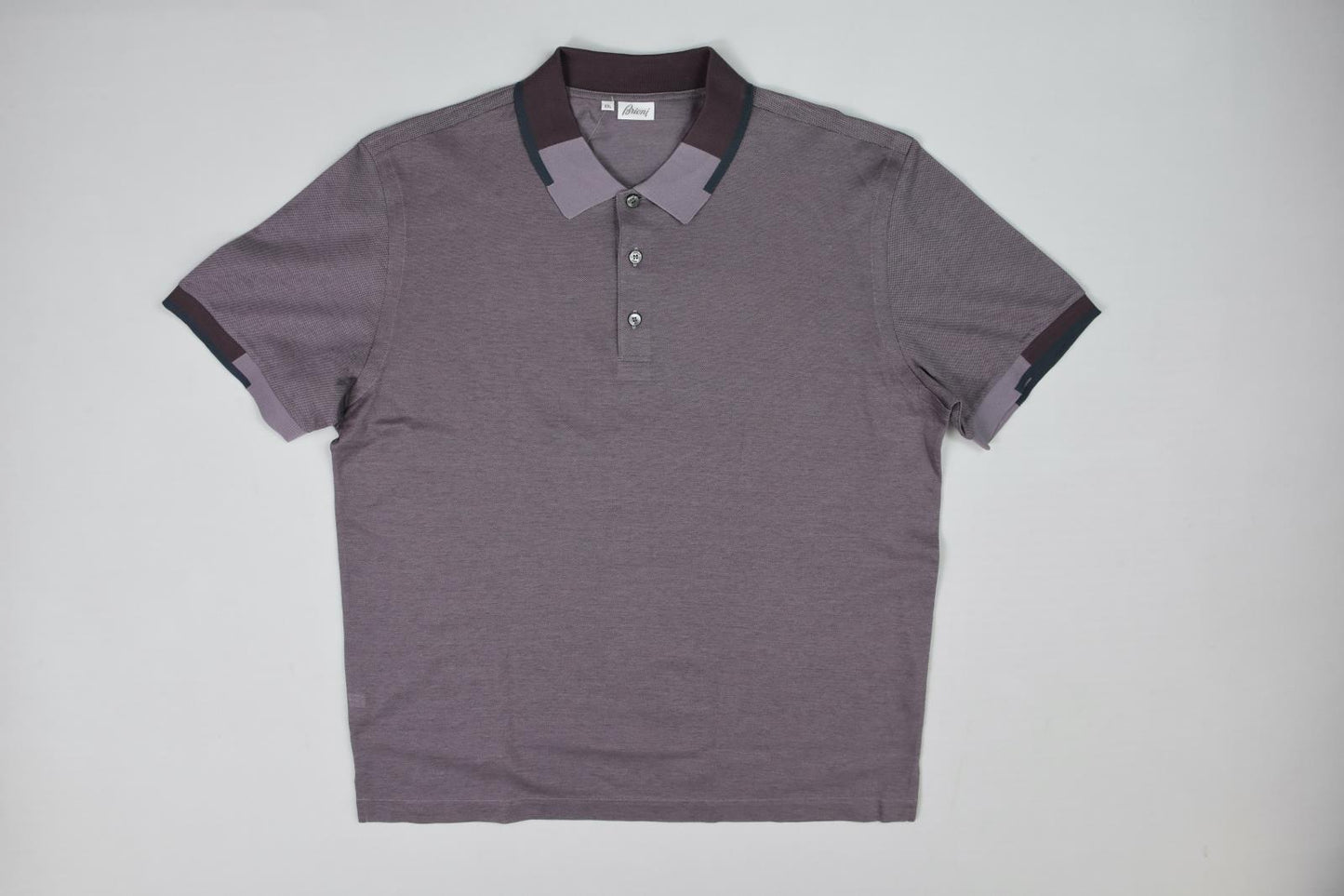 Brioni Men's Cotton Silk Detail Polo Shirt Size XXL New