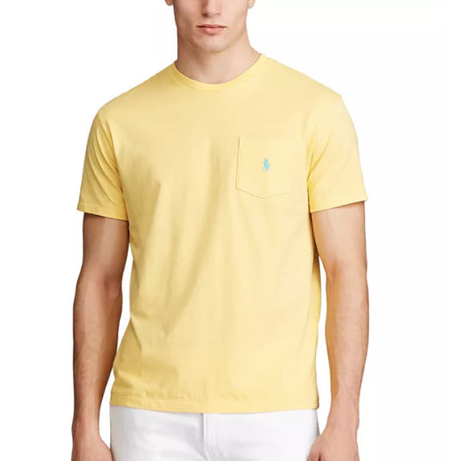 Polo Ralph Lauren Men's Yellow Classic Fit Crew-Neck Pocket T-Shirt Sz S New $55
