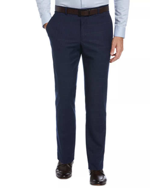 Perry Ellis Portfolio Mens Slim Flat Front Dres Navy 36 X 32 New $95  5RFB0134