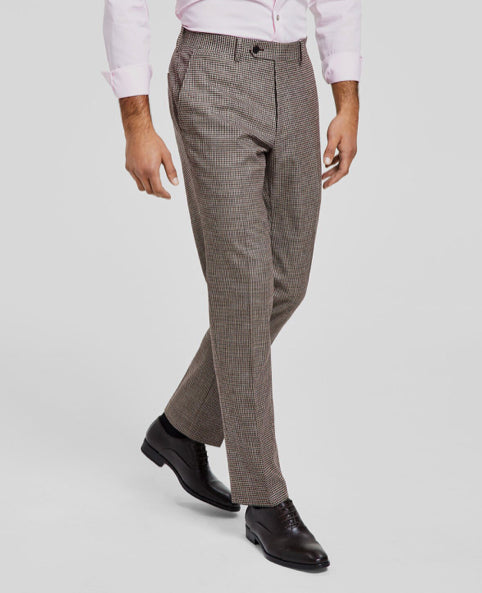 BAR III Men's Burgundy Black Skinny Fit Check Pants 32 X 30 MIONPC5X0064