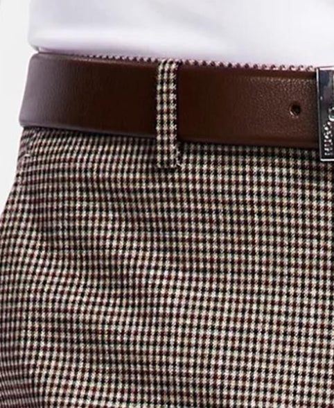 BAR III Men's Burgundy Black Skinny Fit Check Pants 32 X 30 MIONPC5X0064