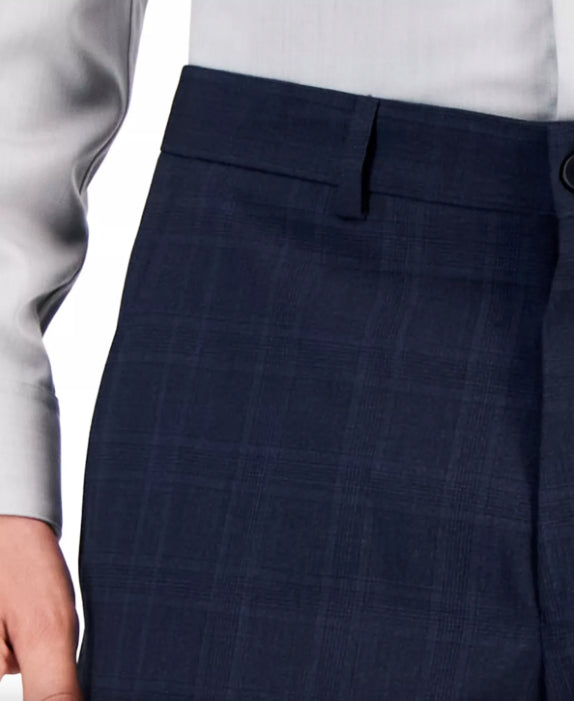 AX Armani Exchange Mens Slim Wool Pants Navy Plaid 36 NEW $220   09P0X00X059920