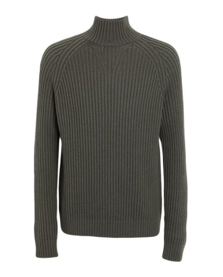 HUGO BOSS Men's Green Wool Heavy Cable Knit Turtleneck Sweater S New $348 LISU