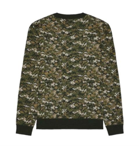 A.P.C. Men's Green Digital Camo Merino Wool Pullover Sweater L New WVBBM-H23134