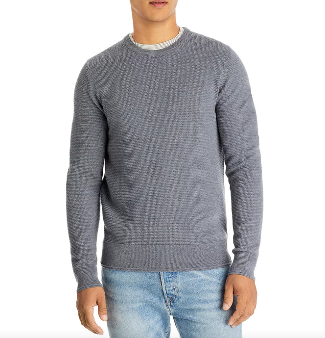 The Men's Store Bloomingdale's Waffle Knit Merino Wool Sweater XXL NEW $148 Gray