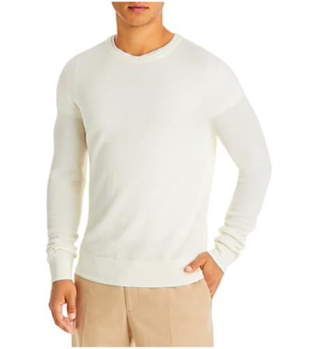 The Mens Store Bloomingdale's Waffle Knit Merino Wool Sweater XXL NEW $148 Cloud