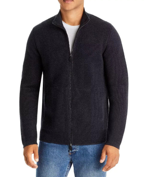 Mens Store Bloomingdale's Heavy Merino Wool Full Zip Sweater Jacket XXL NEW $298