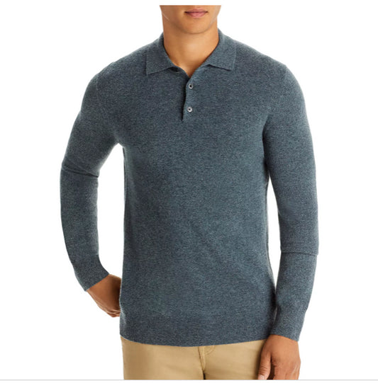 The Mens Store Bloomingdale's SeaGlass Cashmere 3 Button Polo Sweater S New $228