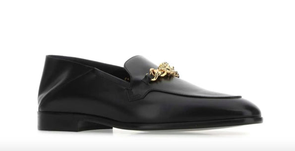 Versace Men's Medusa chain-detail leather loafers SZ 42- 9 US New 10057791A04036