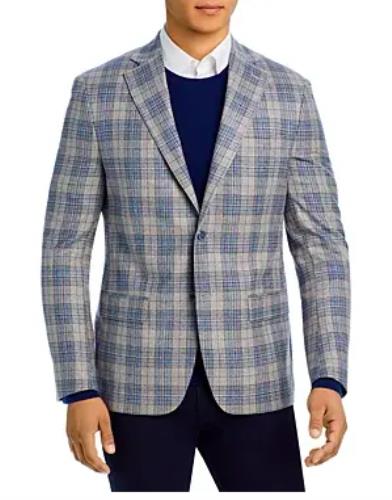 Robert Graham Men's Ringo Tan/Blue Modern Fit Silk Wool Sport Coat 46 R $698