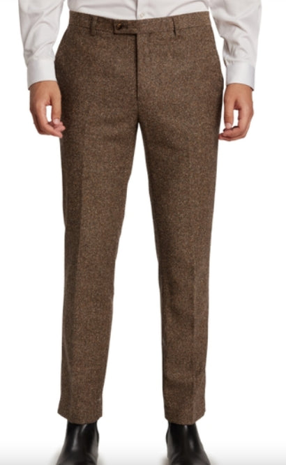 PAISLEY & GRAY Downing Wool-blend Pants Herringbone Brown 32 X 32 L New $125