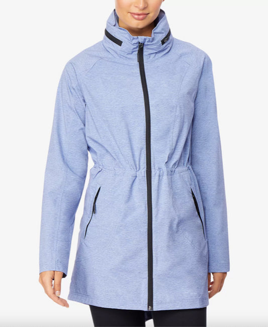 32 DEGREES Women's Blue Hooded Water-Resistant Anorak Raincoat Jacket 2X New