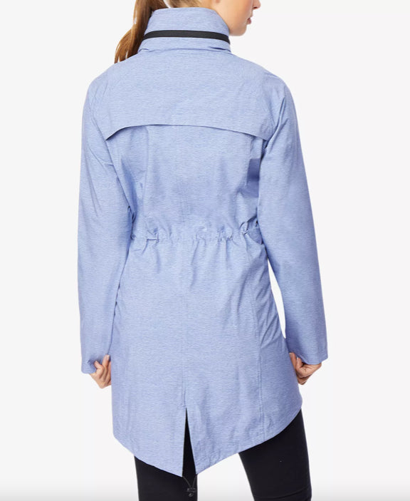 32 DEGREES Women's Blue Hooded Water-Resistant Anorak Raincoat Jacket 2X New