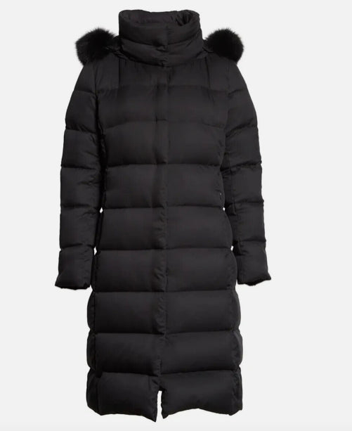 HERNO Quilted Down Puffer Coat Removable Faux Fur Hood 46 IT - USA 10 NEW $955