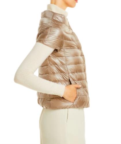 Herno Emilia Taupe  short sleeve puffer jacket  36 IT- 0 US NEW $495 PI0110DIC