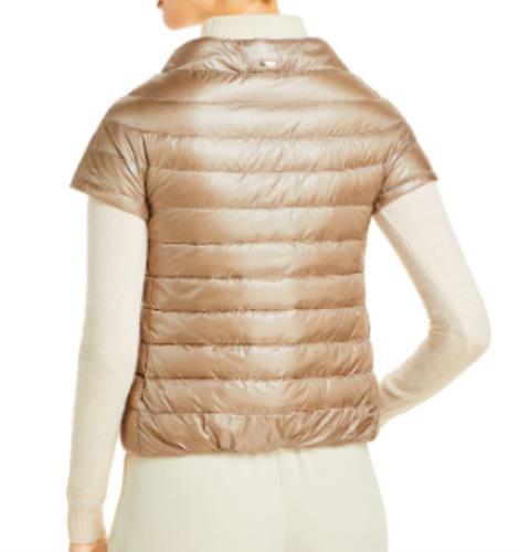 Herno Emilia Taupe short sleeve puffer jacket  38 IT- 2 US NEW $495 PI0110DIC